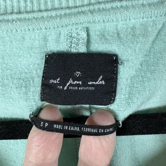 Urban Outfitters women's Size small Aqua Blue v-neck oversized crop pullover top - Picture 5 of 8